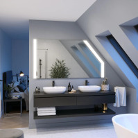 Custom LED attic mirror