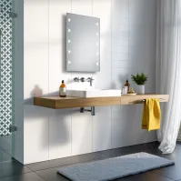 Rechteckiger Badezimmerspiegel Dreieck LED