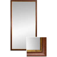 Traditional mirror with brown wooden frame