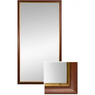Traditional mirror with brown wooden frame