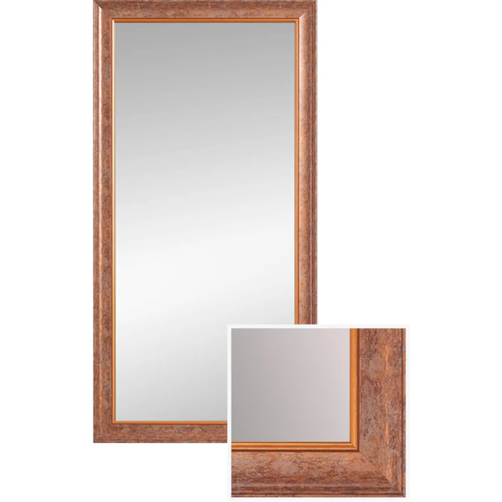 Traditional mirror with bronze wood frame