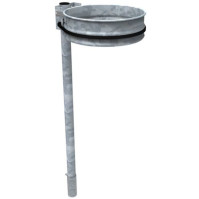 Bin bag holder on galvanised steel post to be sealed for waste sorting