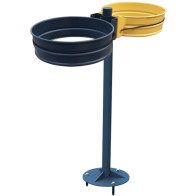 Double bag holder on pole