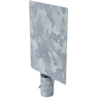 Display support panel for galvanised steel bin bag holder