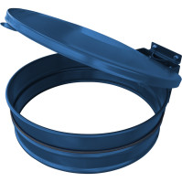 Blauer Außenmülleimer
