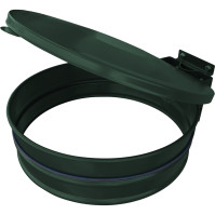 green outdoor bin with lid