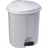 set of 12 white ESA bins 5 litres with pedal-operated lid