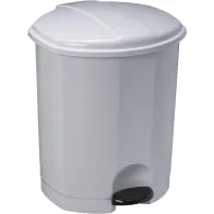 Satz von 6 weißen Standard-Kunststoffmülleimern, 12 Liter