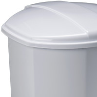 Set of 6 white pedal bins with plastic inner bucket and handle