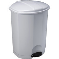 set of 2 white pedal bins with a capacity of 50 litres