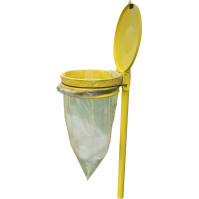 Zylindrischer gelber Mülleimer