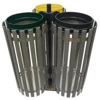 Outdoor triple bin