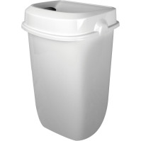 Discreet hygienic white wall-mounted bin 12L