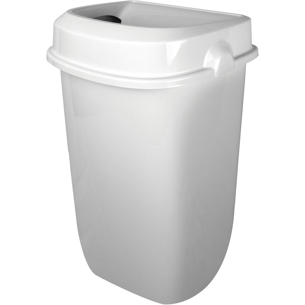 Discreet hygienic white wall-mounted bin 12L