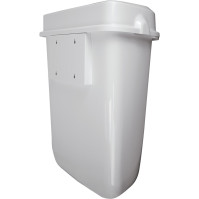 Discreet hygienic white wall-mounted bin 12L