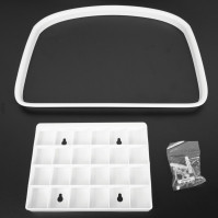 Hygienic white wall-mounted bin, discreet 12L