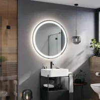 Illuminated cylindrical mirror