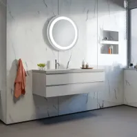 Cylindrical bathroom mirror