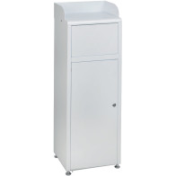 Self-service fast food bin with tray guide