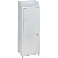 Self-service fast food bin with tray guide