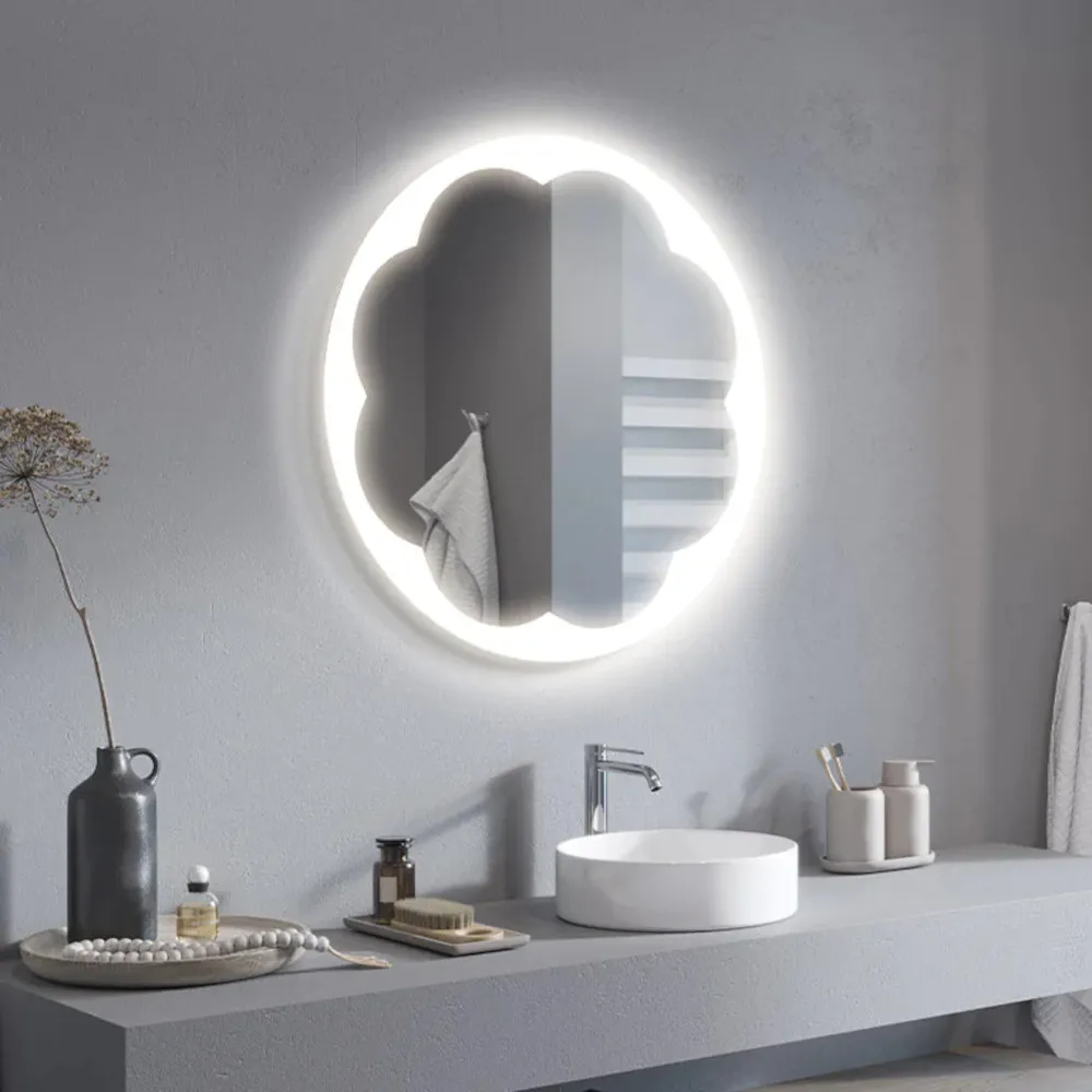 Cylindrical Flower Bathroom Mirror