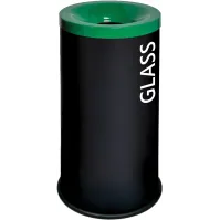 Bin with the word "glass" written out in full