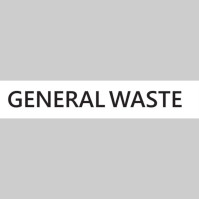 Recycling Sticker with Waste Type - Matte Black Colour