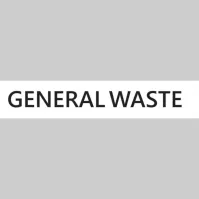 Aufkleber Recycling mit Abfallart - Mattschwarz