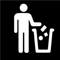 Recycelbarer Aufkleber für Tonne