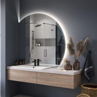 Round mirror, vertical and horizontal design