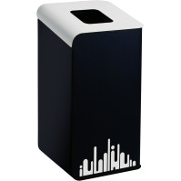 White selective sorting bin Rubi EVO 80 L with white lid for effective waste separation.