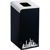 White selective sorting bin Rubi EVO 80 L with white lid for effective waste separation.