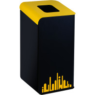 Yellow Rubi EVO 80 L selective sorting bin: Waste point for fast food and quick service restaurants. Practical