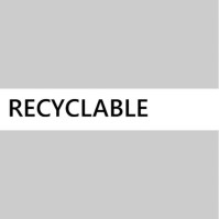 Recycelbarer Klebstoff schwarzer Buchstabe