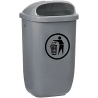 Standard grey wall-mounted urban bin 50 litres: ideal for tidying and organising your space.