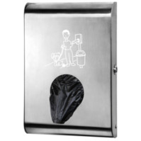 Green dispenser for dog waste bags. Optional support post.