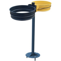 Bin bag support post with cylindrical base Ø50