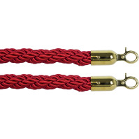 Zuschauer-Absperrseile bordeaux mit 2 goldenen Haken
