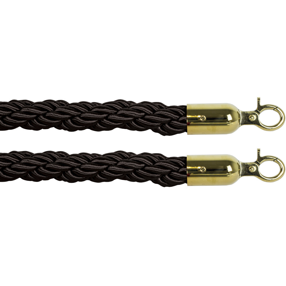 Schwarze Zuschauerabsperrseile mit 2 goldenen Haken Schwarze Zuschauerabsperrseile mit 2 goldenen Haken