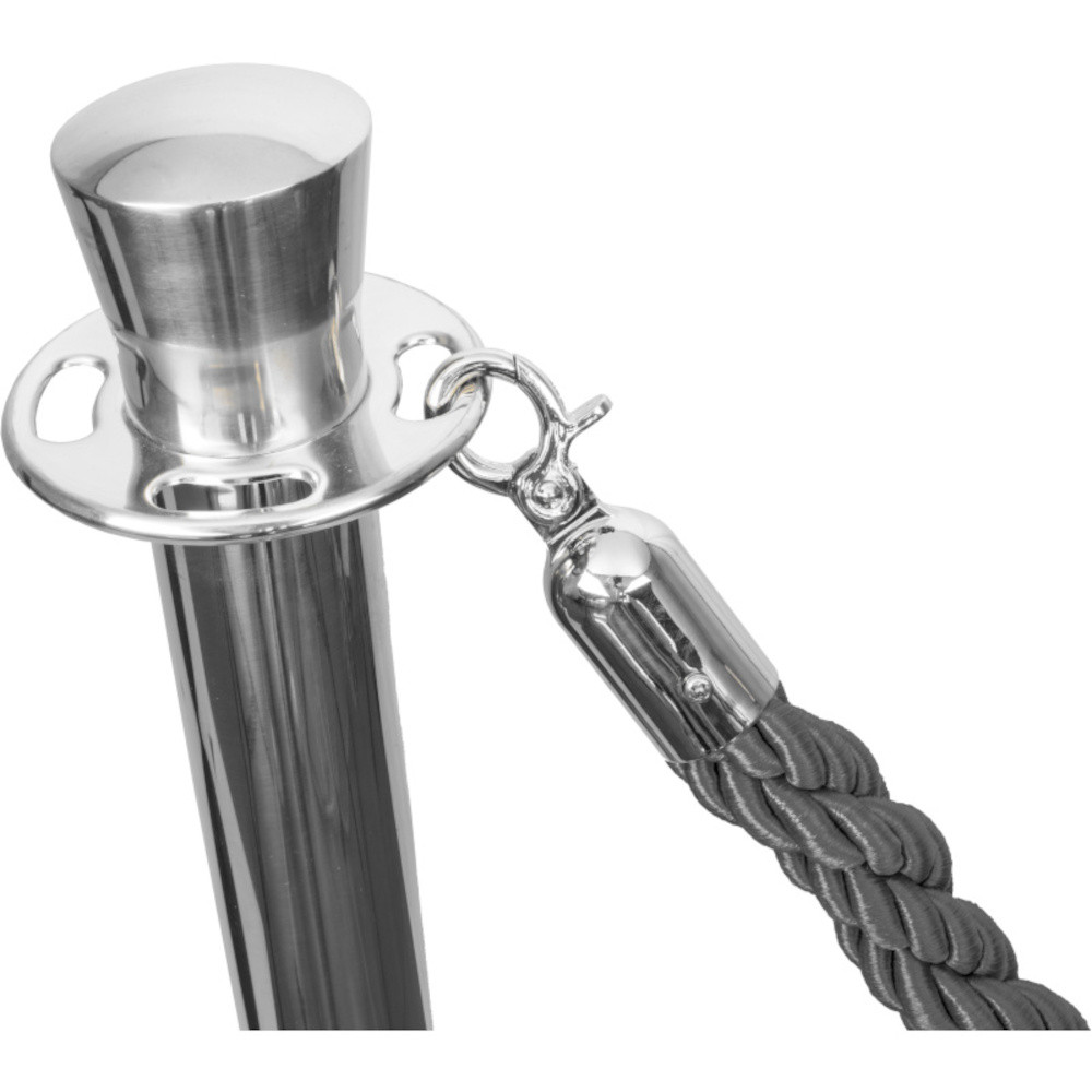 Haken für Seile aus glänzendem Edelstahl mit einem Durchmesser von 30 mm Haken für Seile aus glänzendem Edelstahl mit einem Durchmesser von 30 mm