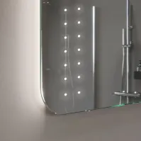 This LED point mirror is made of Teflon-protected glass