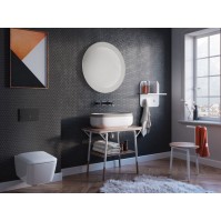 3D LED round mirror with moisture-resistant Pur clear glass option