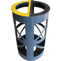 2 Müllsäcke 60 Liter runder Sicherheits-Doppelflusskorb