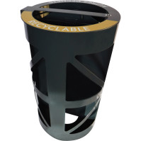 Round dual-flow security bin for public places