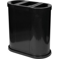 Black painted steel recycling station.