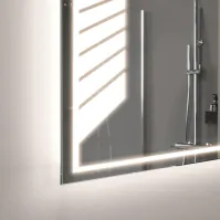 rectangular piano mirror with elegant light decor