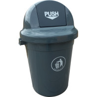 110-litre grey bin with flap, practical and robust