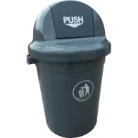 110-litre grey bin with flap, practical and robust