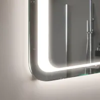 LED-Bildschirmspiegel mit integrierter Antibeschlagzone