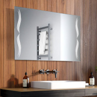 Rectangular moustache LED mirror with luminous decor